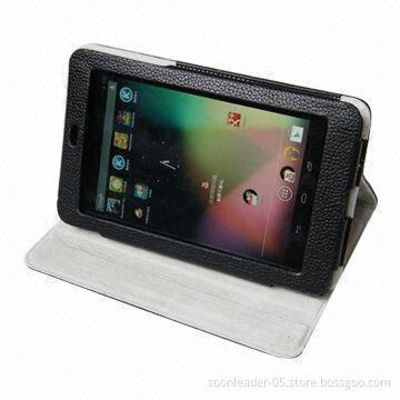 Fitted Leather Case with Stand, for Google Nexus 7, Comes in Black and Gray